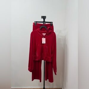 Juicy Couture Vibrant Red Velour Tracksuit Set